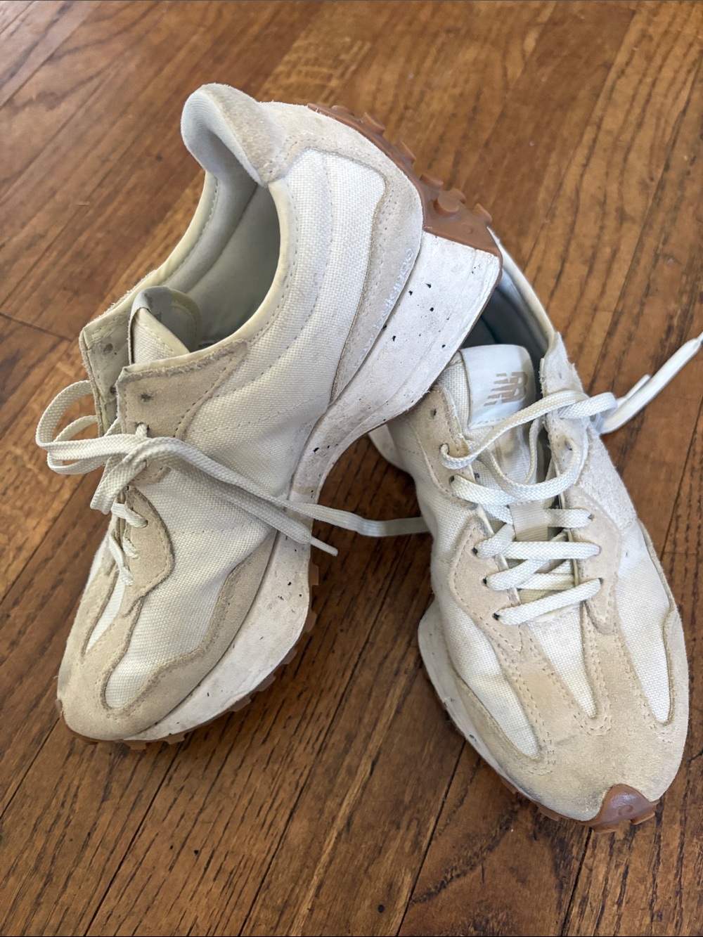 New Balance 327 Off-White Suede & canvas Sneakers - Picture 9 of 9
